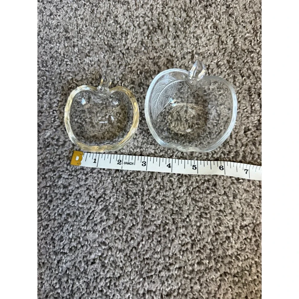 Vintage Federal Glass Apple Snack Set Plates Cups and Bowls Clear Glass 26 Piece